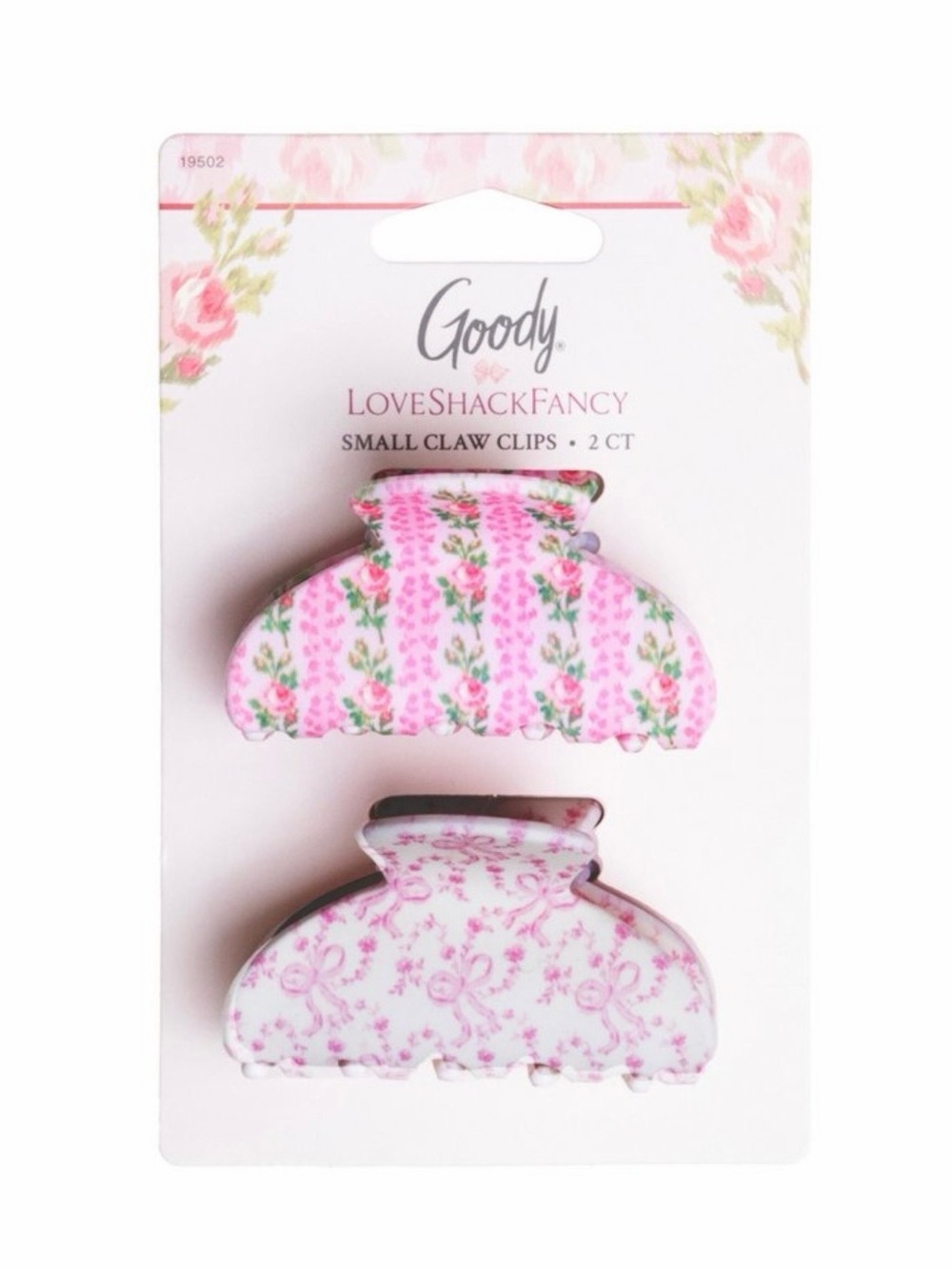 NWT LoveShackFancy x Goody Blooming Heirloom Small Claw Clip Strawberry Macaroon